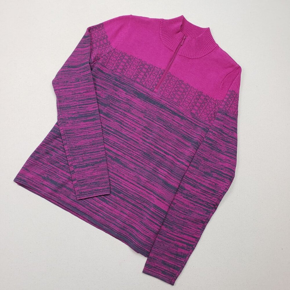 prAna Women's Rosalia Sweater 1/4 Zip Pink/Purple Sz S EXCELLENT CONDITION!!!